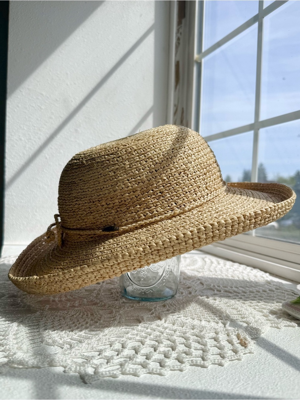 Scala Collection Woven Raffia Straw Sun Hat Boho Coastal
